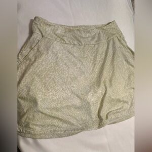 Adidas Light Green and Yellow Patterned Skort M